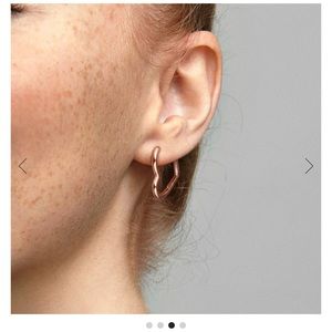 Pandora Asymmetrical Heart Hoop Earrings